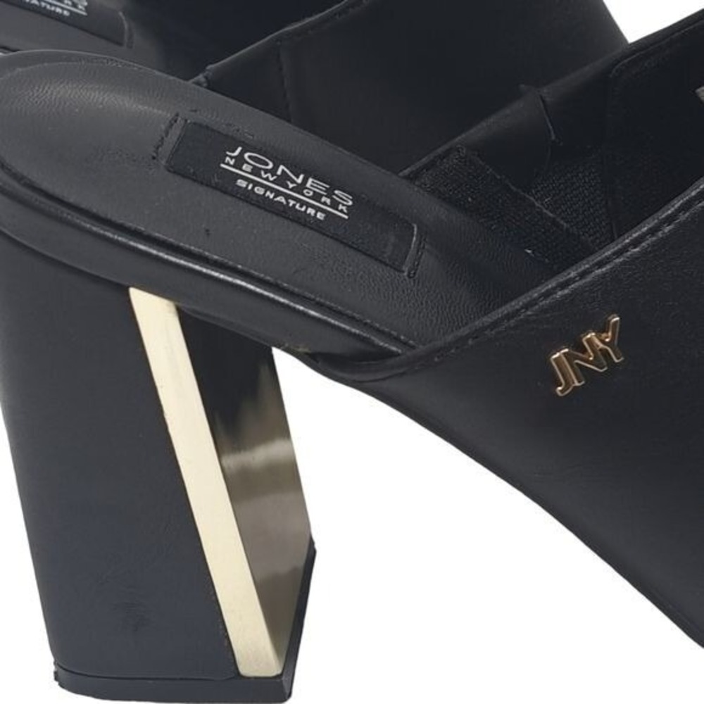 Jones New York Women's Signature JNY-‎ Hallena Black High Heel Mules Size 8.5 M - Picture 10 of 16